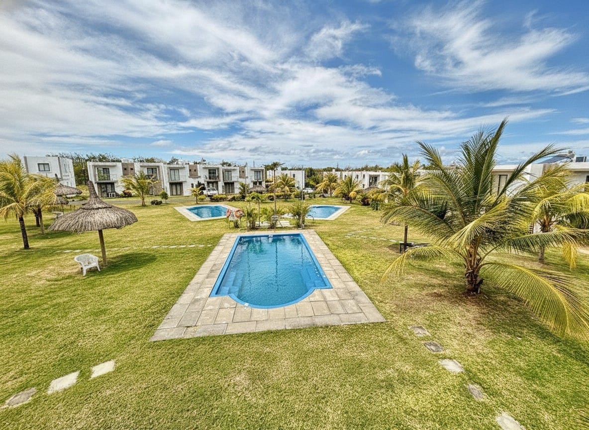 DUPLEX 2 CHAMBRES OUVERT SUR JARDIN ET PISCINES – GREEN VILLAGE, GOODLANDS